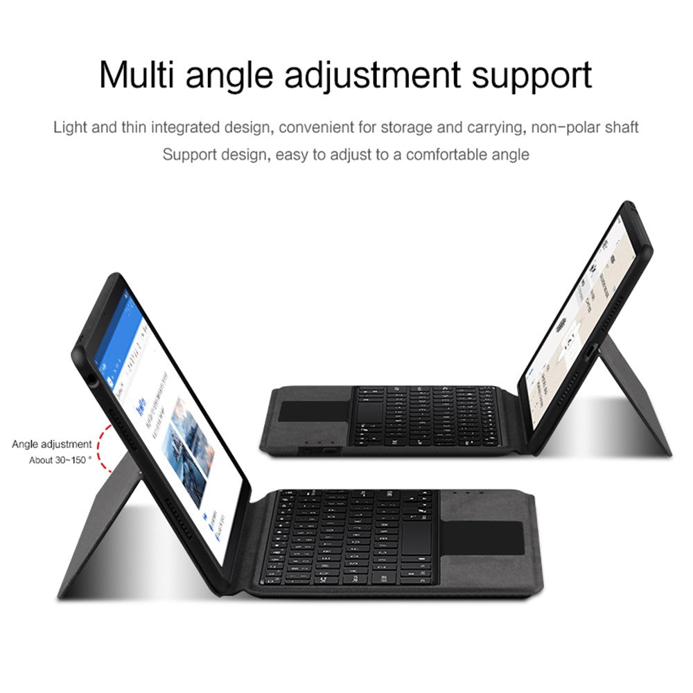 For Huawei MatePad SE 10.4-inch Leather Case + Touchpad Bluetooth-compatible Keyboard with Backlit