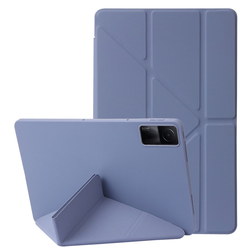 For Xiaomi Redmi Pad Folio Stand Deformable Silicone + PU Leather Smart Tablet Cover with Auto Wake / Sleep Function