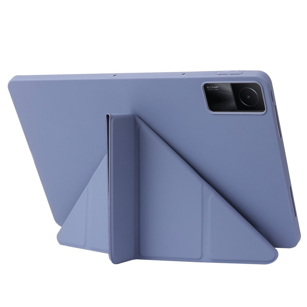 For Xiaomi Redmi Pad Folio Stand Deformable Silicone + PU Leather Smart Tablet Cover with Auto Wake / Sleep Function
