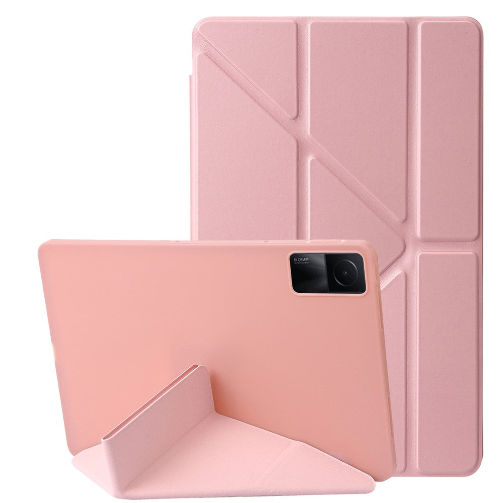For Xiaomi Redmi Pad Folio Stand Deformable Silicone + PU Leather Smart Tablet Cover with Auto Wake / Sleep Function