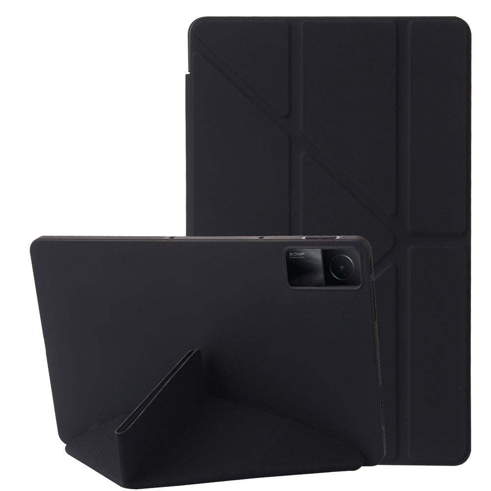 For Xiaomi Redmi Pad Folio Stand Deformable Silicone + PU Leather Smart Tablet Cover with Auto Wake / Sleep Function