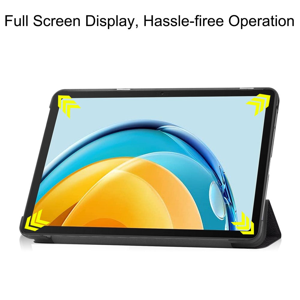 For Huawei MatePad SE 10.4-inch Trifold Stand Auto Sleep / Wake Tablet Cover Pattern Printing PU Leather Folio Anti-scratch Tablet Case