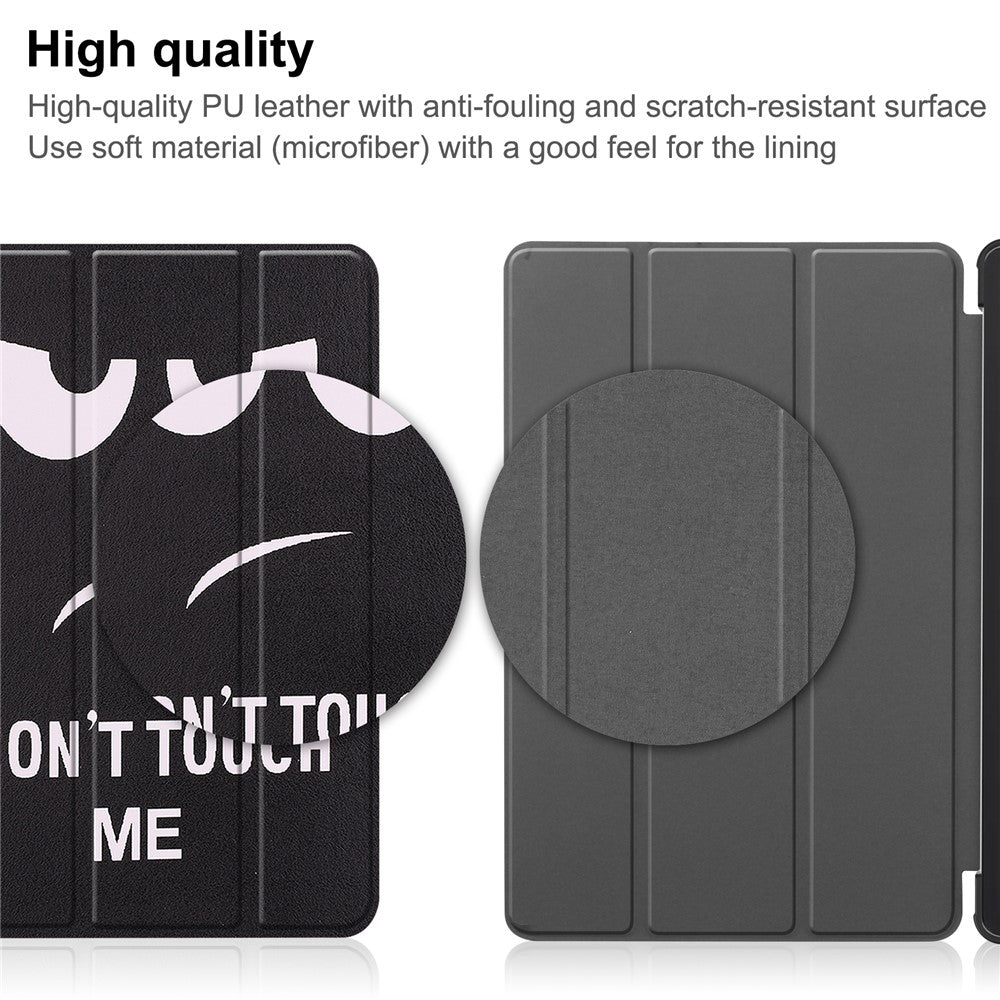 For Huawei MatePad SE 10.4-inch Trifold Stand Auto Sleep / Wake Tablet Cover Pattern Printing PU Leather Folio Anti-scratch Tablet Case