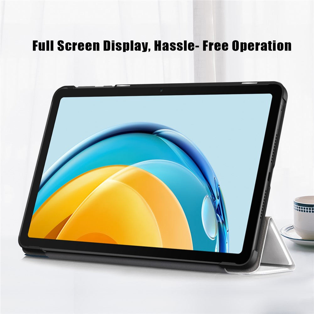 PU Leather Case for Huawei MatePad SE 10.4-inch, Pattern Printing Tri-fold Stand Tablet Cover