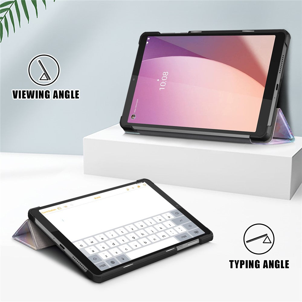For Lenovo Tab M8 (4th Gen) 2024 TB-301XU / M8 (4th Gen) 2023 TB-300FU Tri-Fold Stand Tablet PU Leather Cover