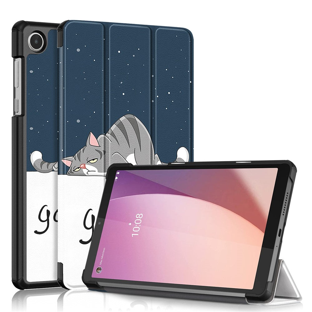 For Lenovo Tab M8 (4th Gen) 2024 TB-301XU / M8 (4th Gen) 2023 TB-300FU Tri-Fold Stand Tablet PU Leather Cover