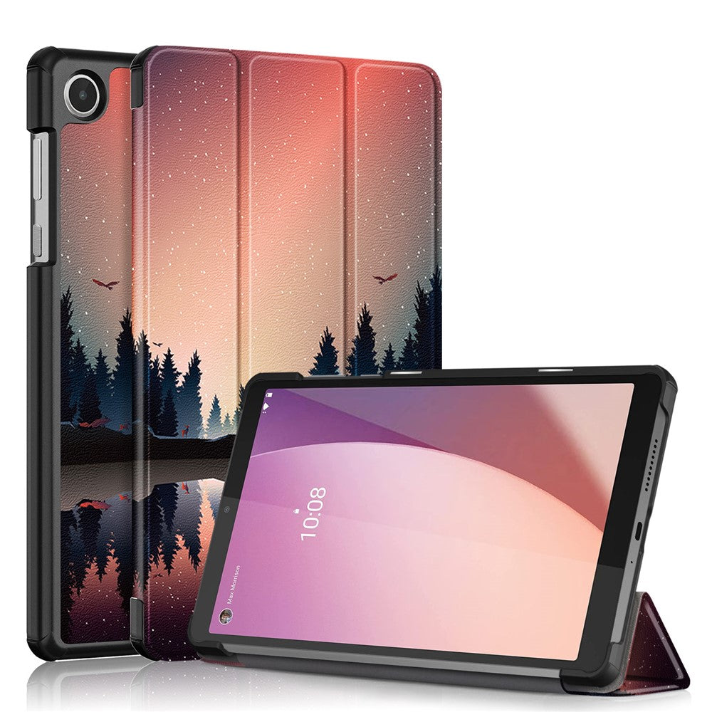 For Lenovo Tab M8 (4th Gen) 2024 TB-301XU / M8 (4th Gen) 2023 TB-300FU Tri-Fold Stand Tablet PU Leather Cover