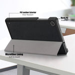 For Lenovo Tab M8 (4th Gen) 2024 TB-301XU / M8 (4th Gen) 2023 TB-300FU Tri-Fold Stand Solid Color PU Leather Tablet Cover
