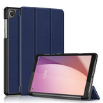 For Lenovo Tab M8 (4th Gen) 2024 TB-301XU / M8 (4th Gen) 2023 TB-300FU Tri-Fold Stand Solid Color PU Leather Tablet Cover