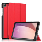 For Lenovo Tab M8 (4th Gen) 2024 TB-301XU / M8 (4th Gen) 2023 TB-300FU Tri-Fold Stand Solid Color PU Leather Tablet Cover