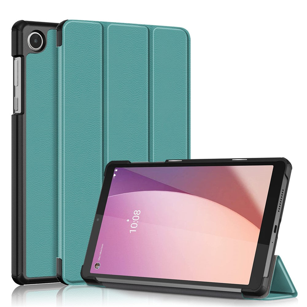 For Lenovo Tab M8 (4th Gen) 2024 TB-301XU / M8 (4th Gen) 2023 TB-300FU Tri-Fold Stand Solid Color PU Leather Tablet Cover
