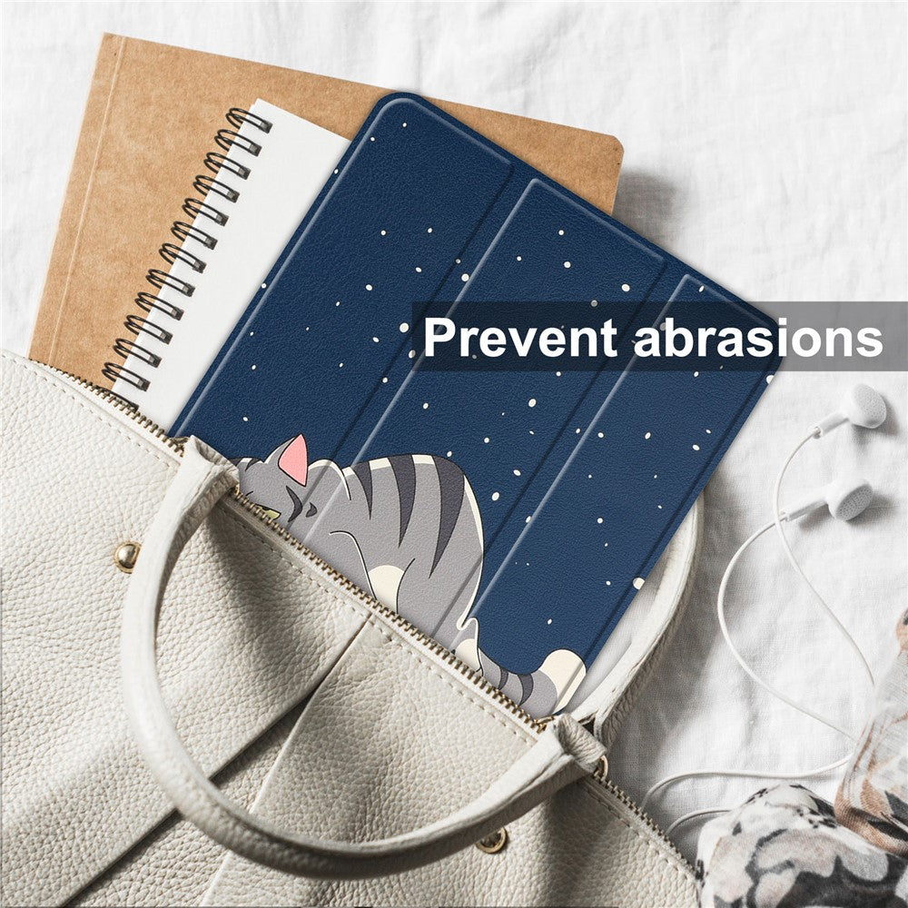 Tri-Fold Stand for Lenovo Tab M8 (4th Gen) 2024 TB-301XU / M8 (4th Gen) 2023 TB-300FU Pattern Printing PU Leather Tablet Cover