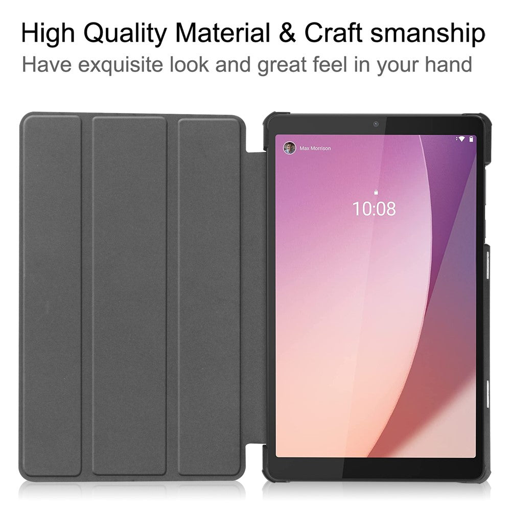PU Leather Tablet Case for Lenovo Tab M8 (4th Gen) 2024 TB-301XU / M8 (4th Gen) 2023 TB-300FU Tri-Fold Stand Protective Tablet Cover