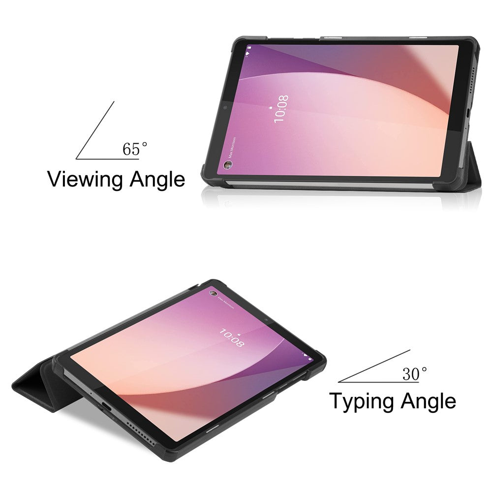 PU Leather Tablet Case for Lenovo Tab M8 (4th Gen) 2024 TB-301XU / M8 (4th Gen) 2023 TB-300FU Tri-Fold Stand Protective Tablet Cover