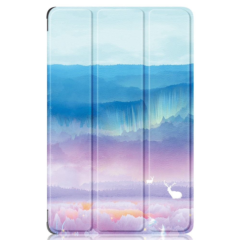 Tablet Leather Case for Lenovo Tab M9 TB-310FU , Tri-fold Stand Pattern Printing Tablet Cover with Auto Wake / Sleep