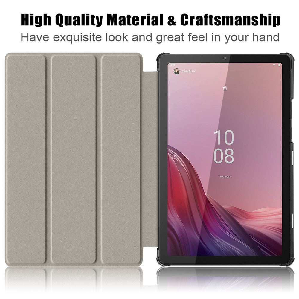 Tablet Leather Case for Lenovo Tab M9 TB-310FU , Tri-fold Stand Pattern Printing Tablet Cover with Auto Wake / Sleep