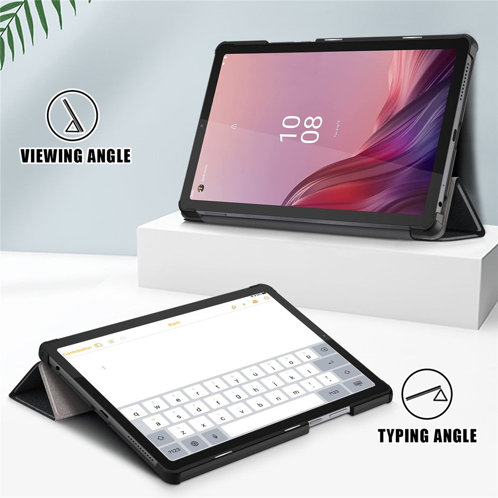 Tri-fold Stand Tablet Case for Lenovo Tab M9 TB-310FU , Auto Wake / Sleep PU Leather Tablet Cover