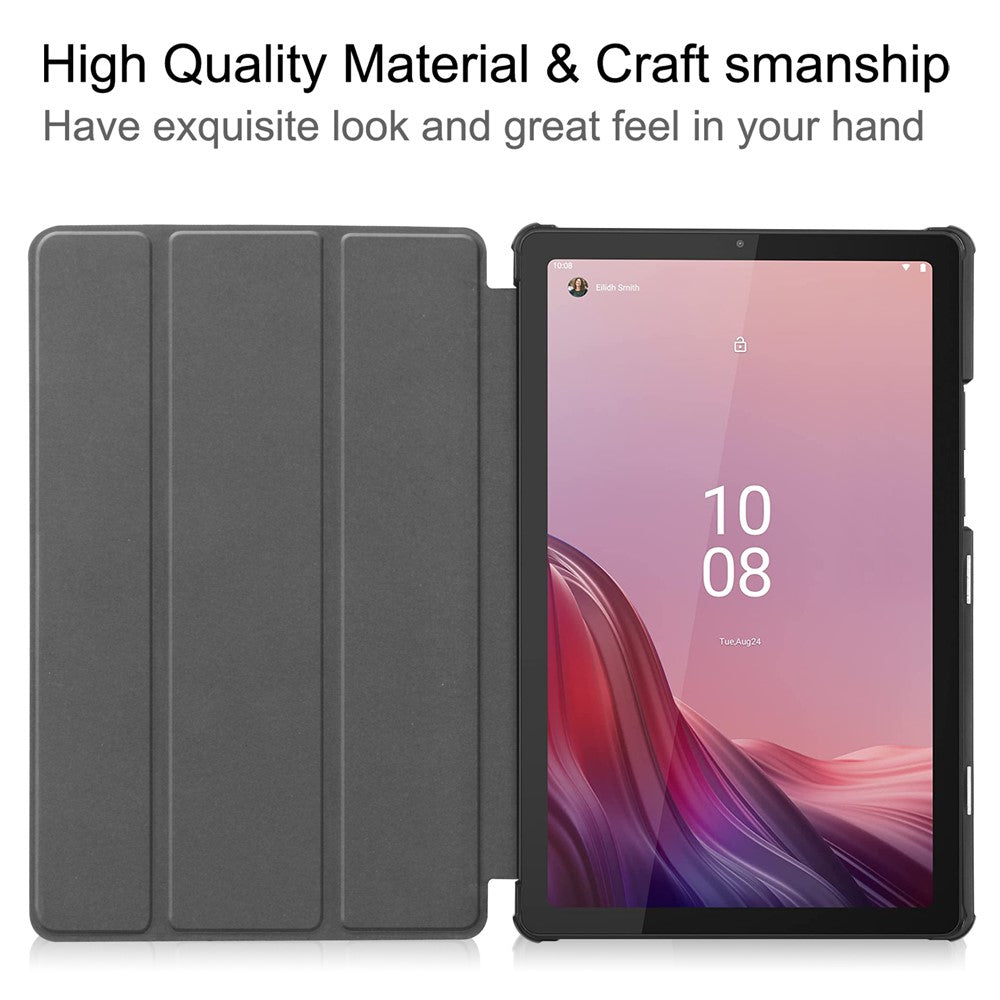 Trippelvikbart stativfodral till surfplattan för Lenovo Tab M9 TB-310FU, mönstertryck, PU-läder + PC-skyddsfodral