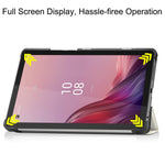 Trippelvikbart stativfodral till surfplattan för Lenovo Tab M9 TB-310FU, mönstertryck, PU-läder + PC-skyddsfodral