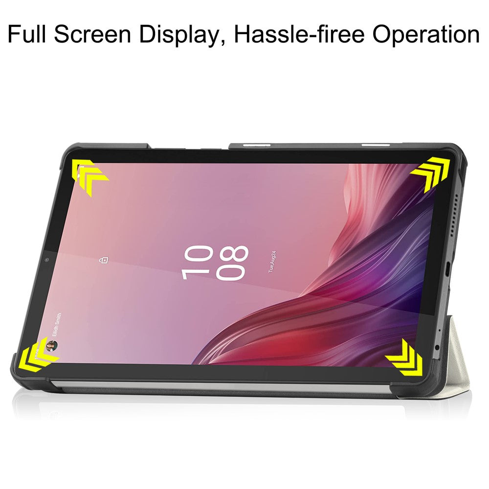 Trippelvikbart stativfodral till surfplattan för Lenovo Tab M9 TB-310FU, mönstertryck, PU-läder + PC-skyddsfodral