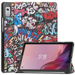 Trippelvikbart stativfodral till surfplattan för Lenovo Tab M9 TB-310FU, mönstertryck, PU-läder + PC-skyddsfodral