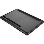 For Samsung Galaxy Tab S10+ / S9+ Skin-Touch Tri-Fold Stand Tablet  Case PU Leather TPU Acrylic Clear Tablet Cover