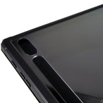 For Samsung Galaxy Tab S10+ / S9+ Skin-Touch Tri-Fold Stand Tablet  Case PU Leather TPU Acrylic Clear Tablet Cover