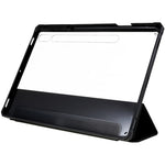 For Samsung Galaxy Tab S10+ / S9+ Skin-Touch Tri-Fold Stand Tablet  Case PU Leather TPU Acrylic Clear Tablet Cover
