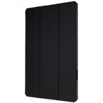 For Samsung Galaxy Tab S10+ / S9+ Skin-Touch Tri-Fold Stand Tablet  Case PU Leather TPU Acrylic Clear Tablet Cover
