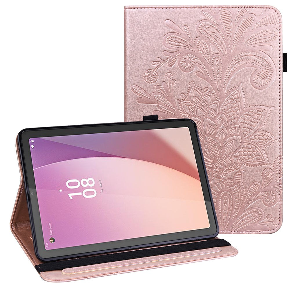 For Lenovo Tab M9 TB-310FU Flower Imprinting Tablet Cover PU Leather Stand Wallet Protective Case