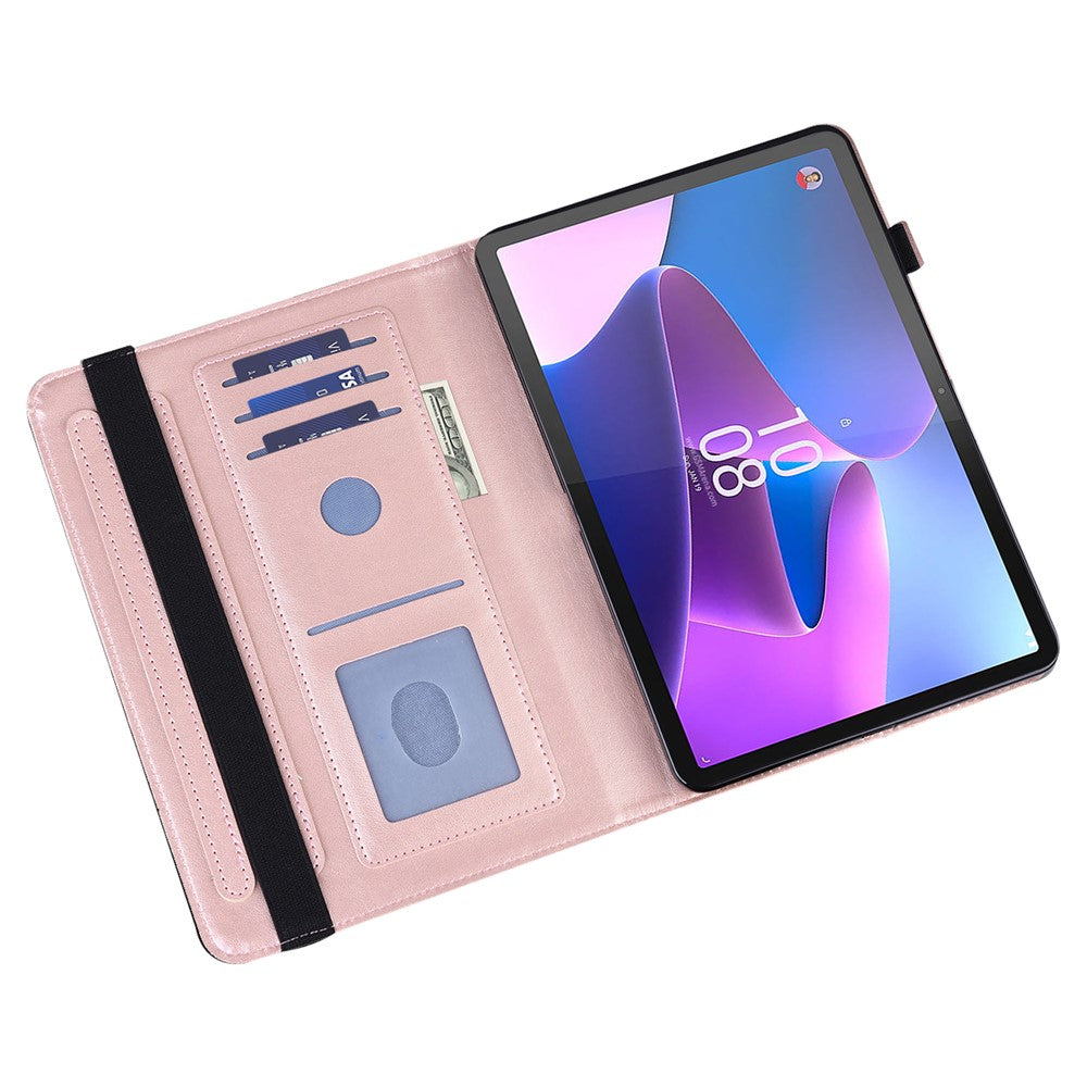 For Lenovo Tab M9 TB-310FU Flower Imprinting Tablet Cover PU Leather Stand Wallet Protective Case