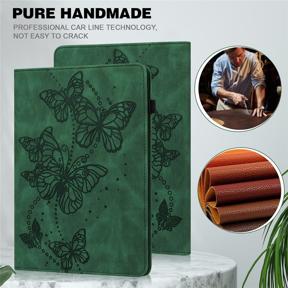 For Lenovo Tab P11 Pro Gen 2 PU Leather Tablet Stand Cover Butterfly Imprinted Card Holder Drop-proof Case