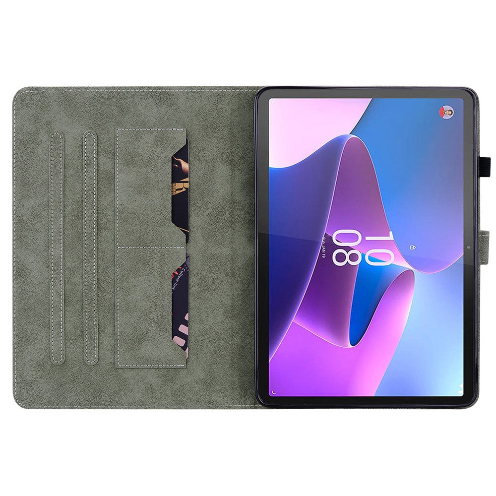 For Lenovo Tab P11 Gen 2 PU Leather Case Cute Tiger Pattern Stand Tablet Protective Sleeve Smart Cover