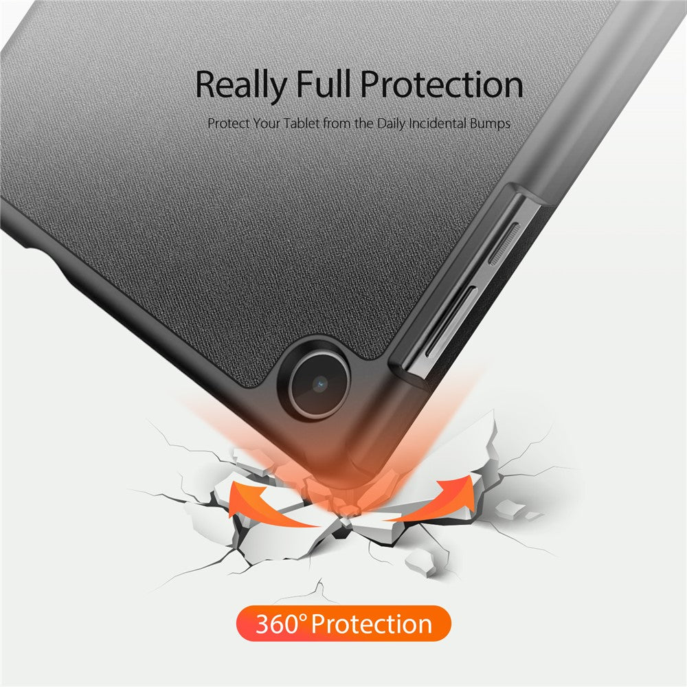 DUX DUCIS Domo-serien PU-läderfodral för Lenovo Tab M8 (4:e generationen) 2024 TB-301XU / M8 (4:e generationen) 2023 TB-300FU Trippelvikbart stativfodral