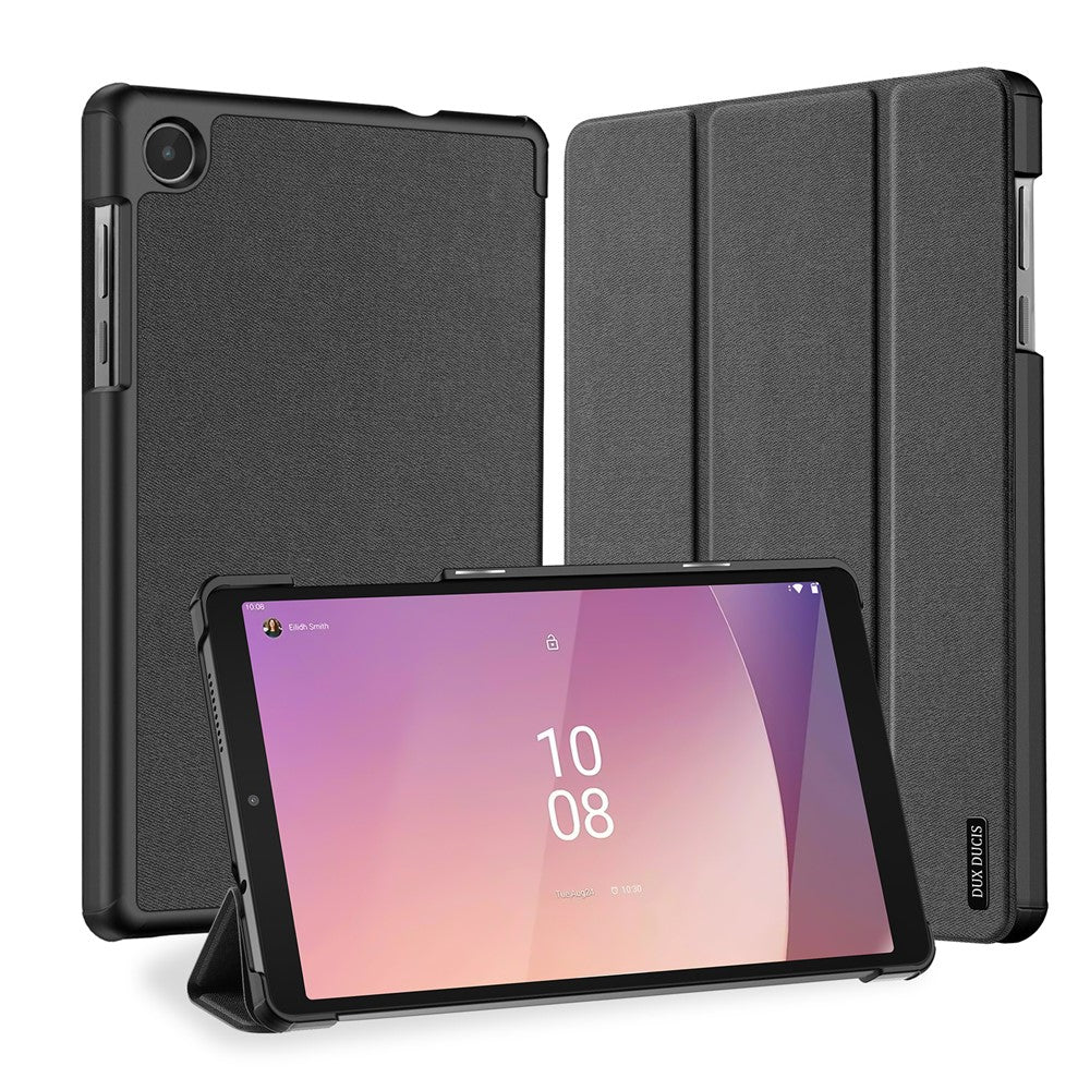 DUX DUCIS Domo-serien PU-läderfodral för Lenovo Tab M8 (4:e generationen) 2024 TB-301XU / M8 (4:e generationen) 2023 TB-300FU Trippelvikbart stativfodral