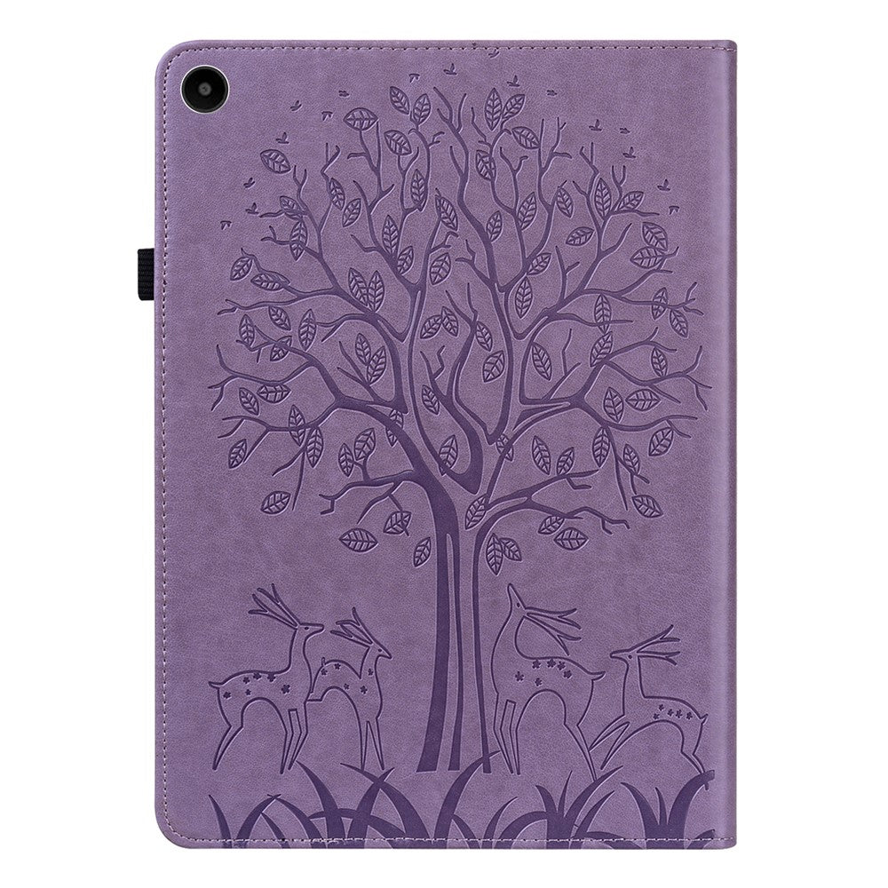 For Huawei MatePad SE 10.4-inch Shockproof Case Tree Deer Imprinted Stand Leather Cover with Card Slots