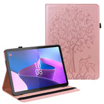 PU-läderfodral till Lenovo Tab P11 Gen 2 Skyddande fodral Trädhjort Präglat Stativfodral med Kortplatser