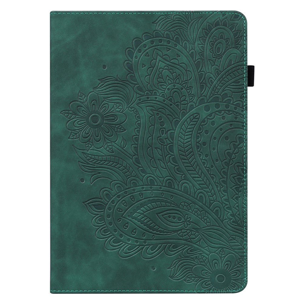 For Lenovo Tab P11 Gen 2 Flower Imprinting Tablet Shell PU Leather Card Holder Drop-proof Stand Case