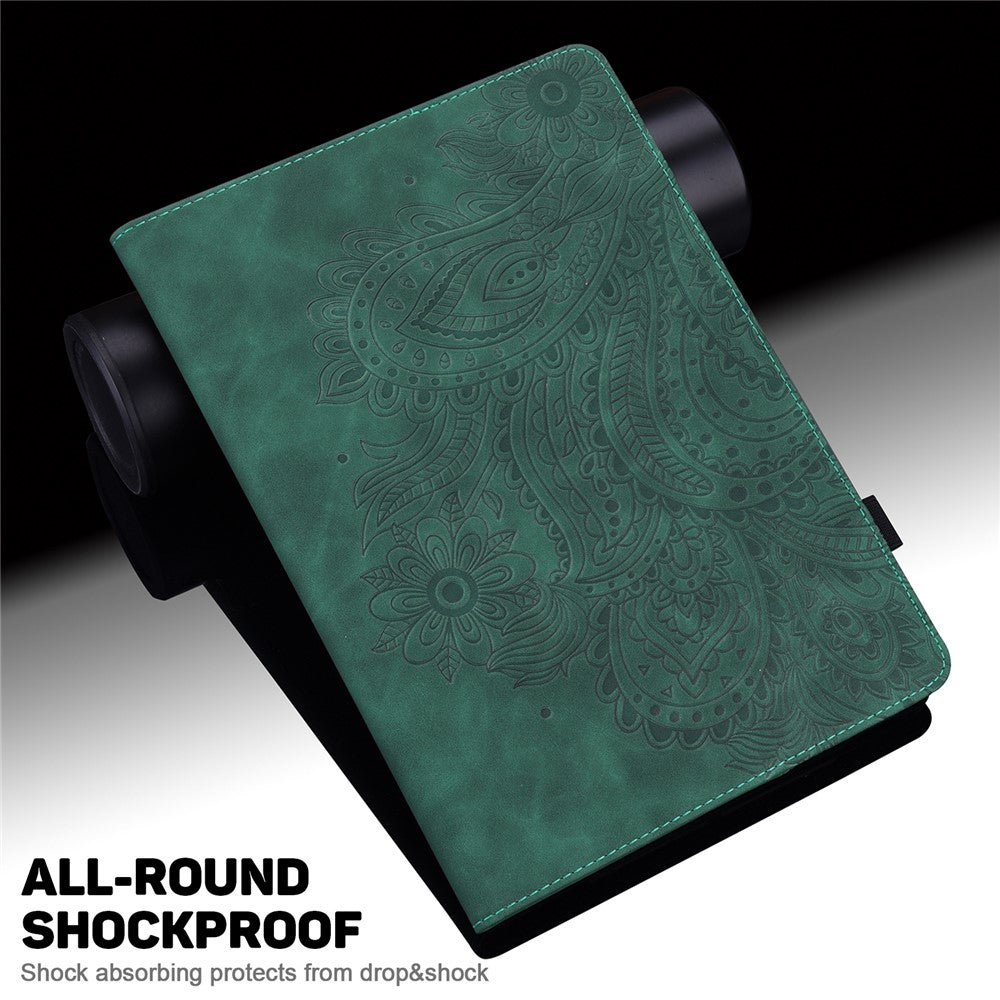 For Lenovo Tab P11 Gen 2 Flower Imprinting Tablet Shell PU Leather Card Holder Drop-proof Stand Case