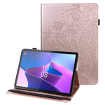 For Lenovo Tab P11 Gen 2 Flower Imprinting Tablet Shell PU Leather Card Holder Drop-proof Stand Case