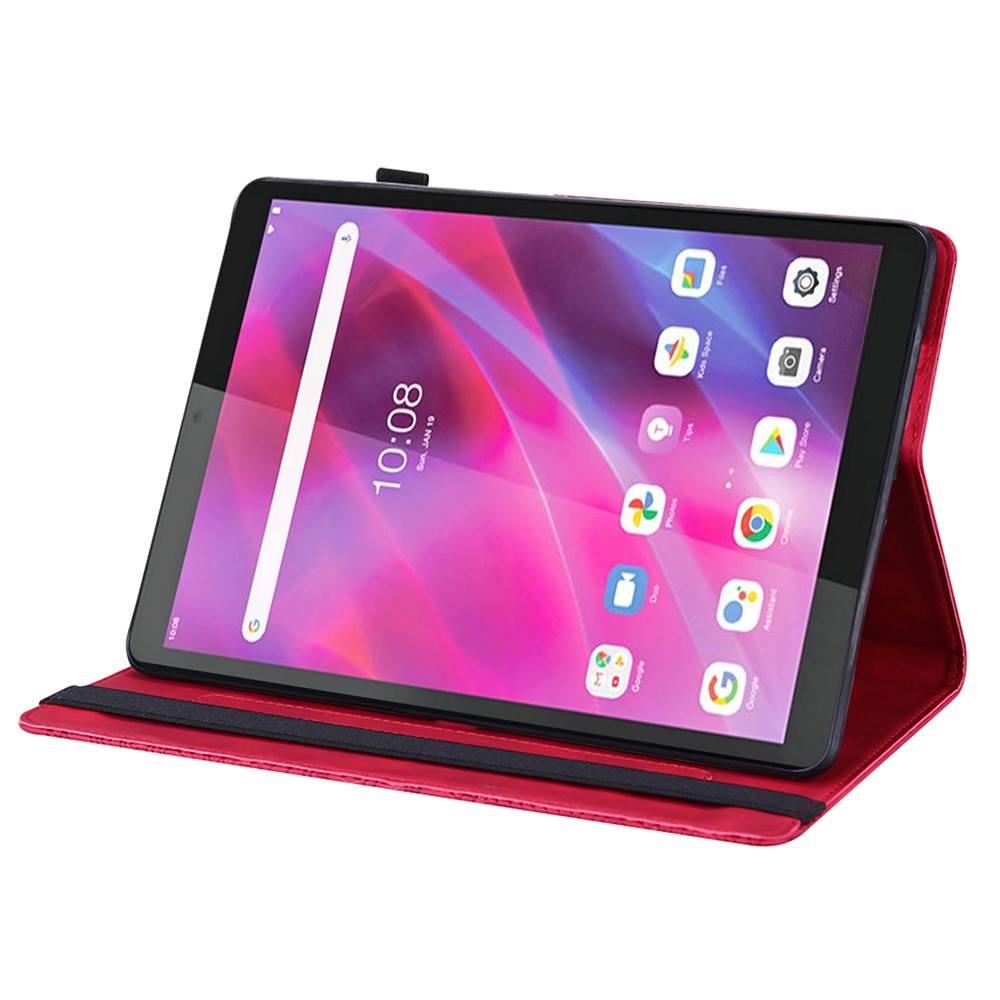 PU-læderetui med blomstermønster og stativ til Lenovo Tab M8 (4. generation) 2024 TB-301XU / M8 (4. generation) 2023 TB-300FU