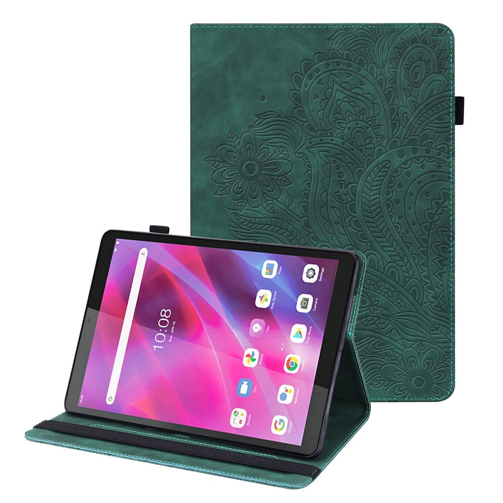For Lenovo Tab M8 (4th Gen) 2024 TB-301XU / M8 (4th Gen) 2023 TB-300FU Flower Imprinting PU Leather Stand Case