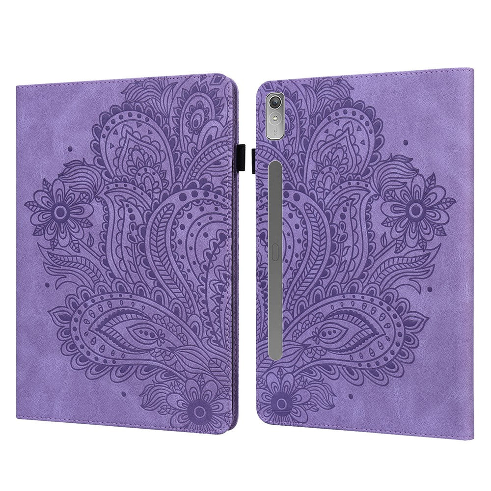 For Lenovo Tab P11 Pro Gen 2 PU Leather Stand Drop-proof Case Flower Imprinting Card Holder Tablet Cover