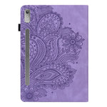 For Lenovo Tab P11 Pro Gen 2 PU Leather Stand Drop-proof Case Flower Imprinting Card Holder Tablet Cover