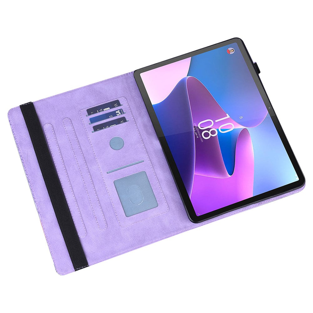 For Lenovo Tab P11 Pro Gen 2 PU Leather Stand Drop-proof Case Flower Imprinting Card Holder Tablet Cover