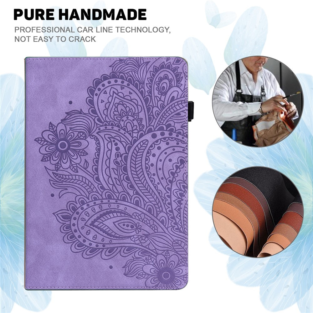 For Lenovo Tab P11 Pro Gen 2 PU Leather Stand Drop-proof Case Flower Imprinting Card Holder Tablet Cover