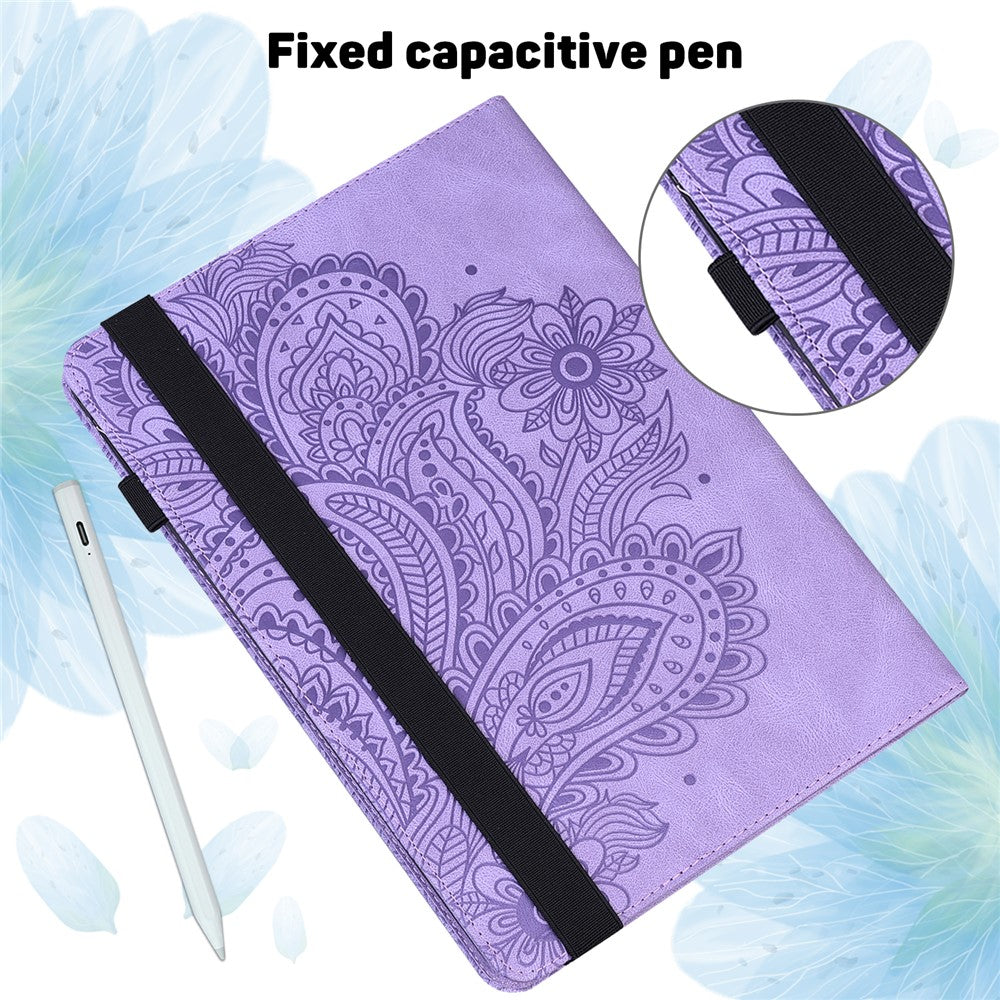 For Lenovo Tab P11 Pro Gen 2 PU Leather Stand Drop-proof Case Flower Imprinting Card Holder Tablet Cover