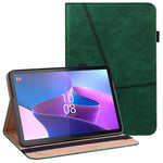 Surfplattafodral med kortplatser för Lenovo Tab P11 Gen 2 Line Printed Leather Protective Surfplattafodral med stativ