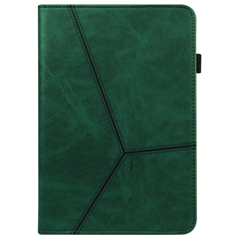 Surfplattafodral med kortplatser för Lenovo Tab P11 Gen 2 Line Printed Leather Protective Surfplattafodral med stativ
