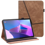 Surfplattafodral med kortplatser för Lenovo Tab P11 Gen 2 Line Printed Leather Protective Surfplattafodral med stativ
